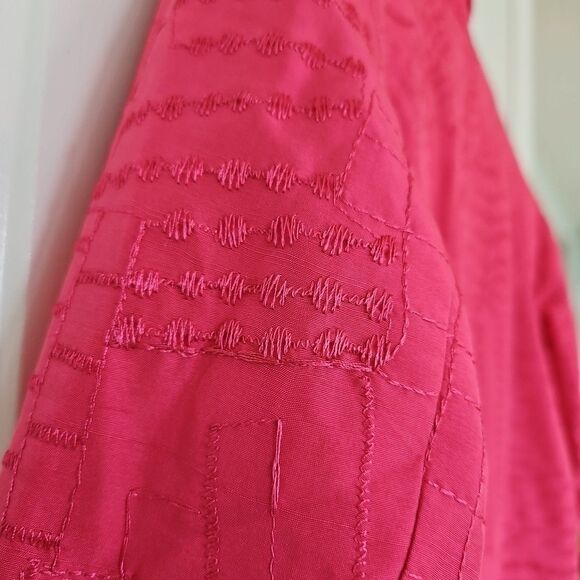 Coldwater Creek Women's Artsy Silk Collar Open‎ Boxy Pink Blazer Jacket Sz Med. - Picture 6 of 8